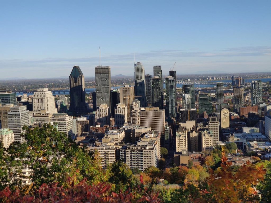 Vista del skyline de Montreal, Canadá